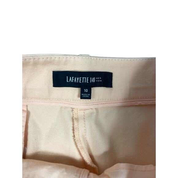 Lafayette 148 New York Cotton Twill Shorts Women 10 Peach Orange 9" Inseam - Picture 3 of 5